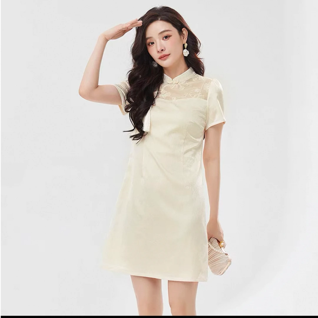 【JX白色旗袍】麦多多小美专属中长款2025夏季新款连衣裙女漂亮