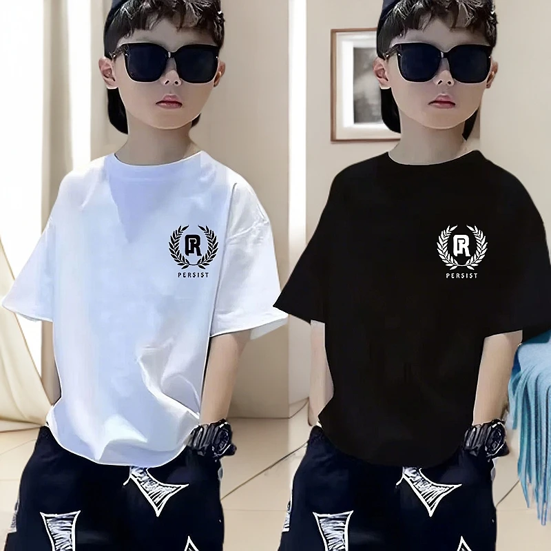 夏季童装短袖T恤中大童纯棉短袖T恤男童洋气短袖上衣儿童帅气