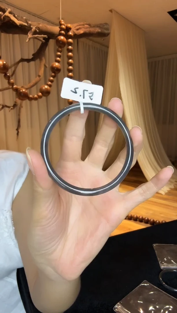 未镶嵌手镯和田玉烟紫叮当镯57.2