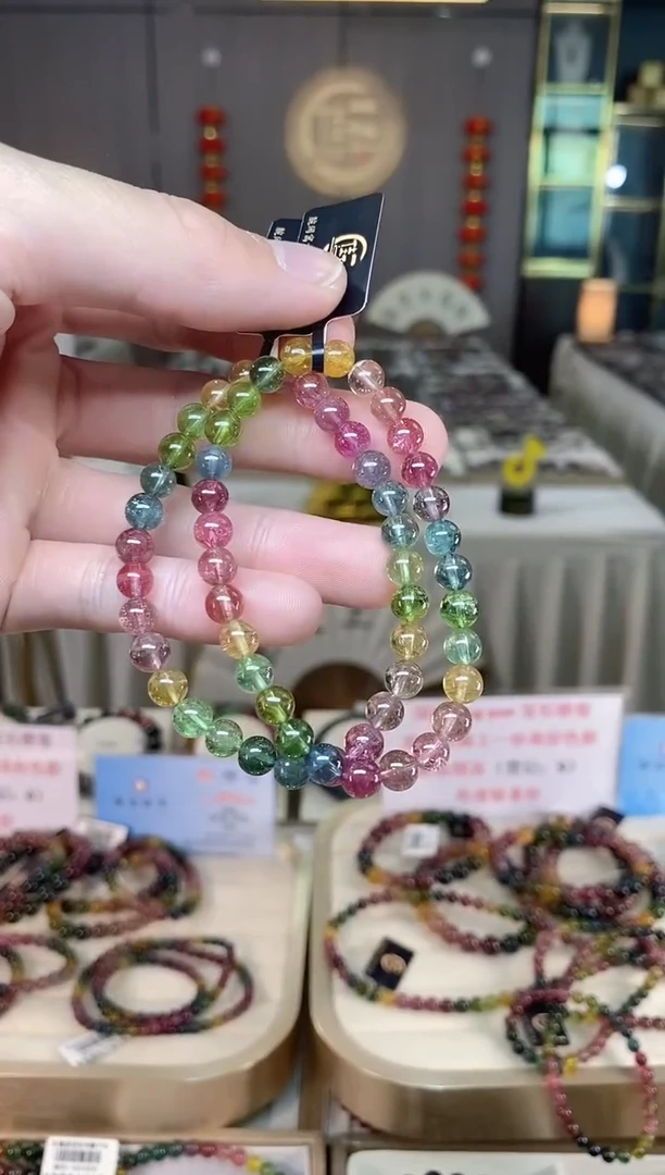 未镶嵌老矿碧玺单圈手串6mm+碧玺xion多样性发一条