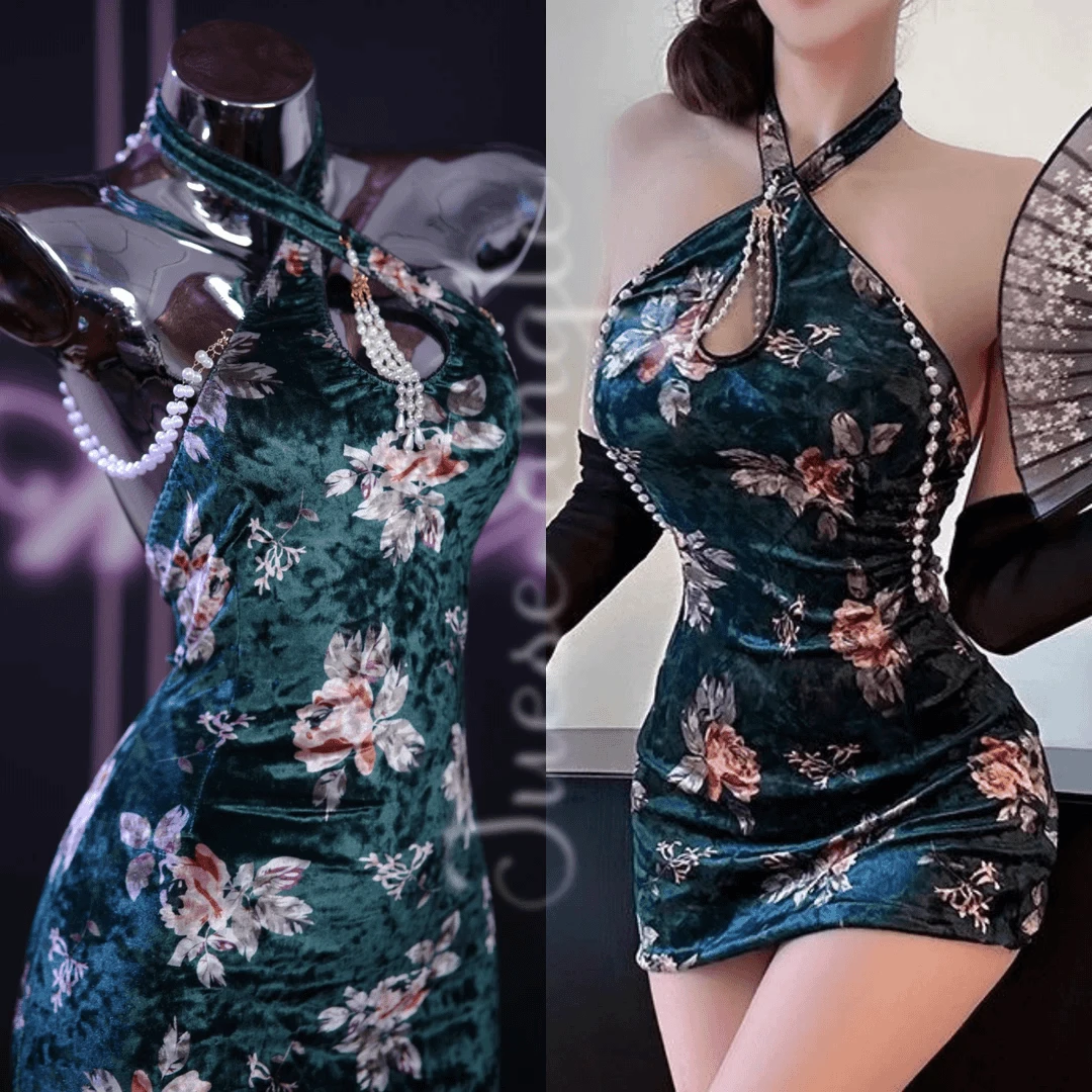 【青城烟雨】性感蕾丝透视睡裙女纯欲风包臀制服内衣套装成人通用