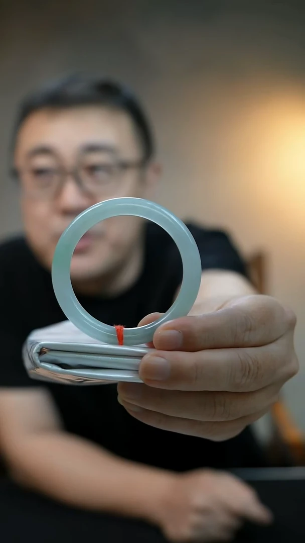 未镶嵌手镯翡翠4号-53.5糯化圆条【纹】/D/5