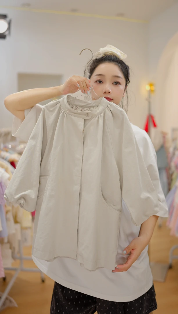 OAOH【南山】上新童装女童新款大衣风衣浅秋韩范中性款中大童Q001