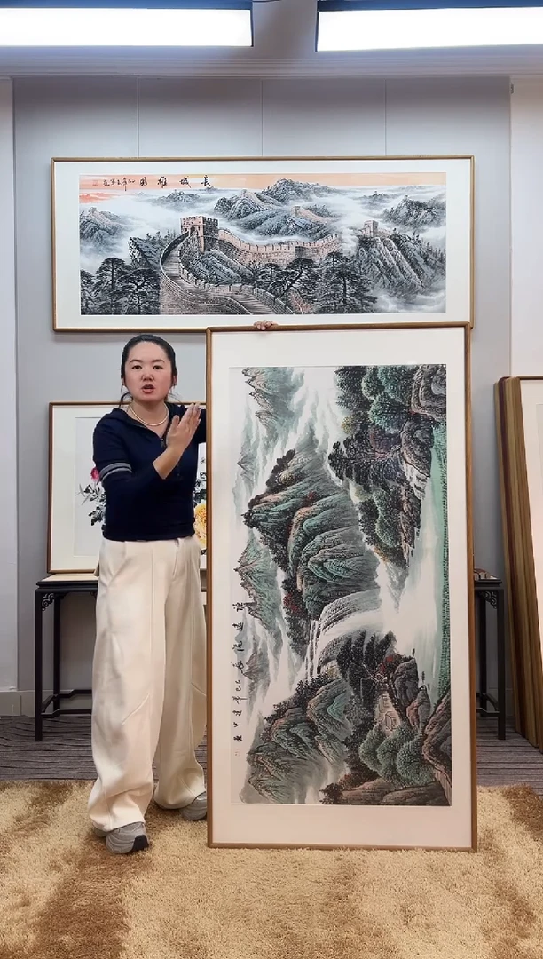 国画手绘山水162*82尺寸