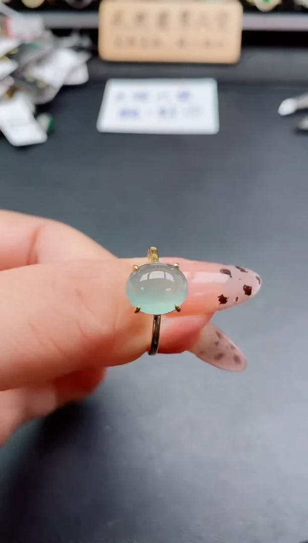 银S925镶嵌戒指翡翠1