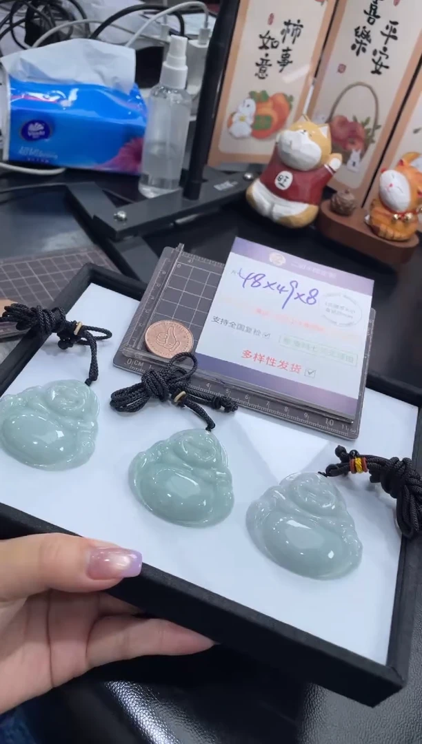 【闪购商品】翡翠挂件未镶嵌大佛公FL93多样性发其一CP配绳