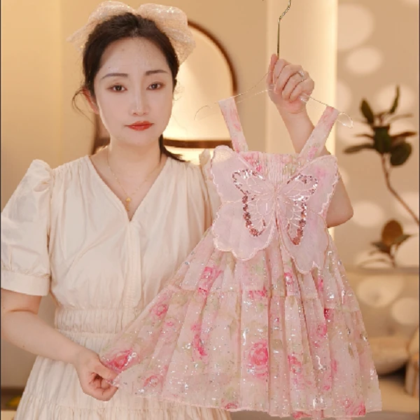 【Y.ZH12】2025新款夏季女童洋气女宝碎花休闲甜美女宝连衣裙公主裙