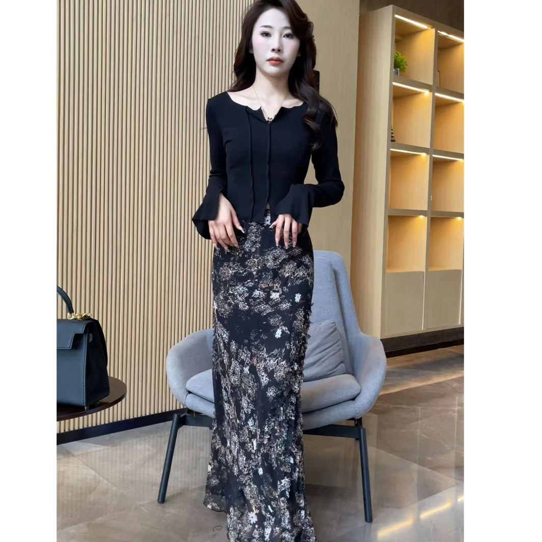 碎花半身裙女2025新款美式气质情万种半裙显瘦-2596