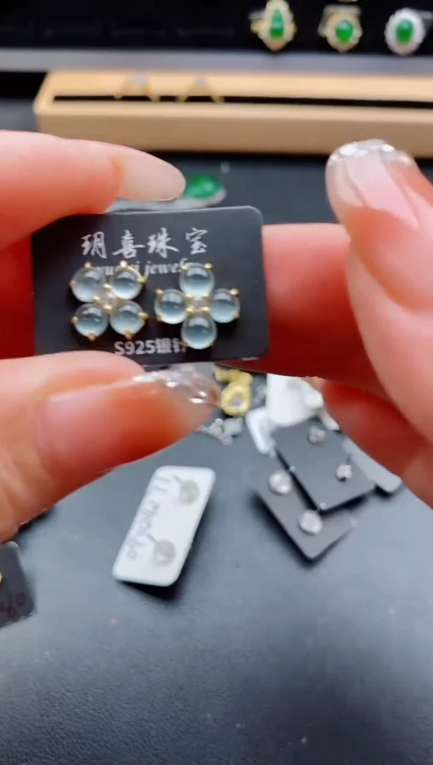 银S925镶嵌戒指翡翠1