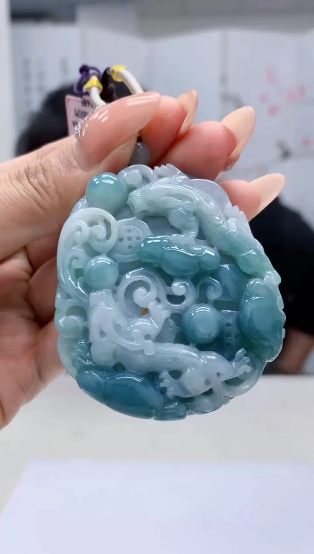 【闪购商品】定制翡翠未镶嵌5060MM-毛货挂件43