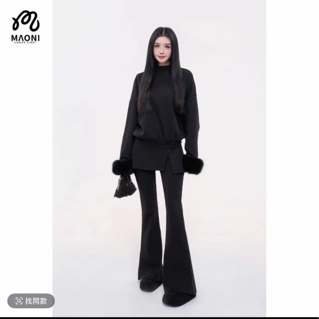 2025秋冬季新款时尚大气上衣+休闲裤好看套装A711058