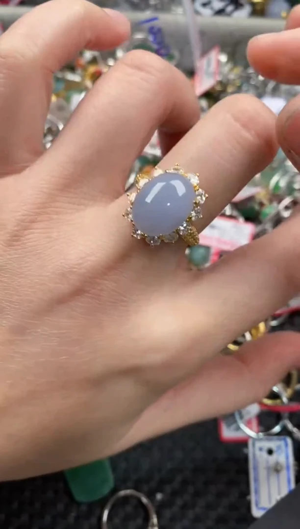 银S925镶嵌戒指翡翠11              3