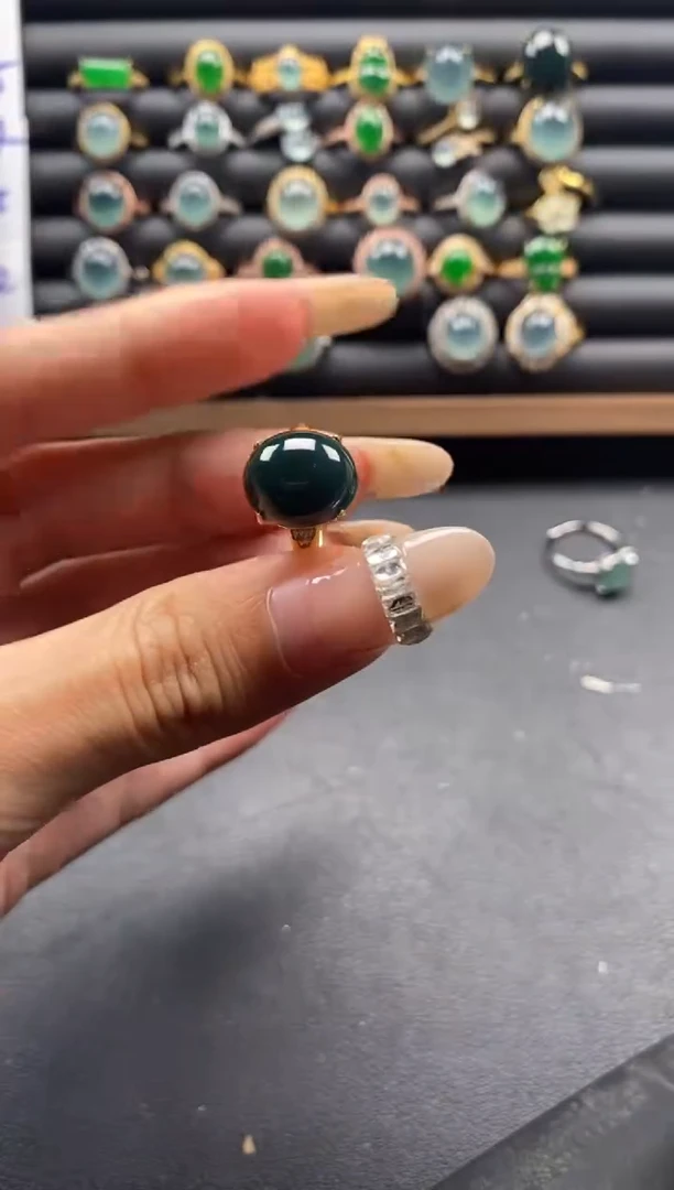 银S925镶嵌戒指翡翠51151