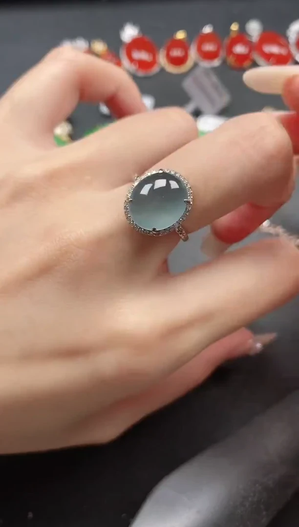 银S925镶嵌戒指翡翠51151