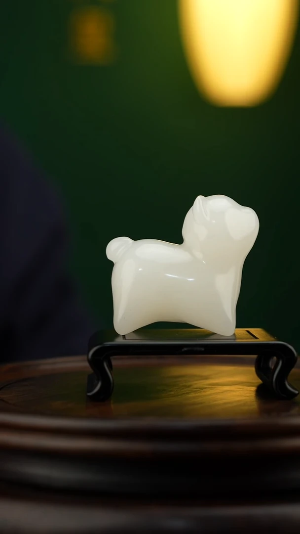 玉【旺财小狗】天然玉石摆件