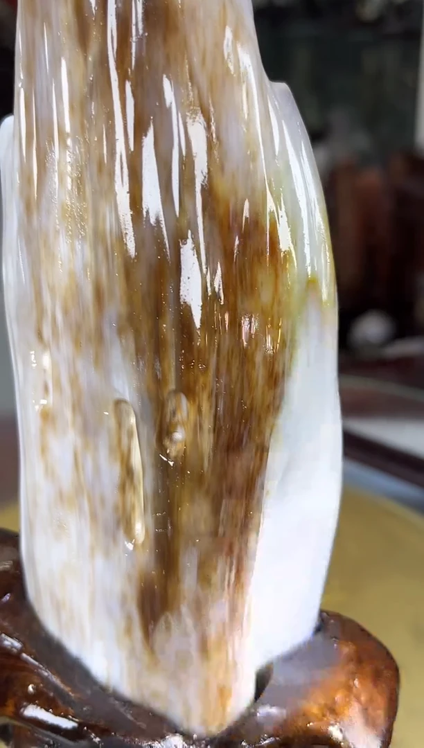 缅甸天然树化玉摆件