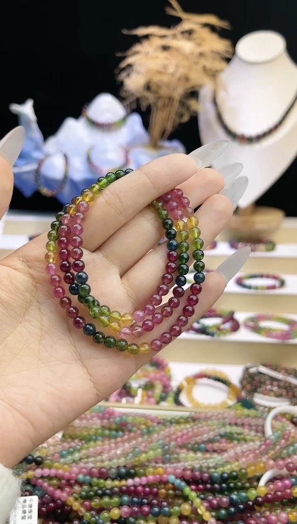 【闪购商品】碧玺/未镶嵌J5mm+碧玺多圈多样性发货