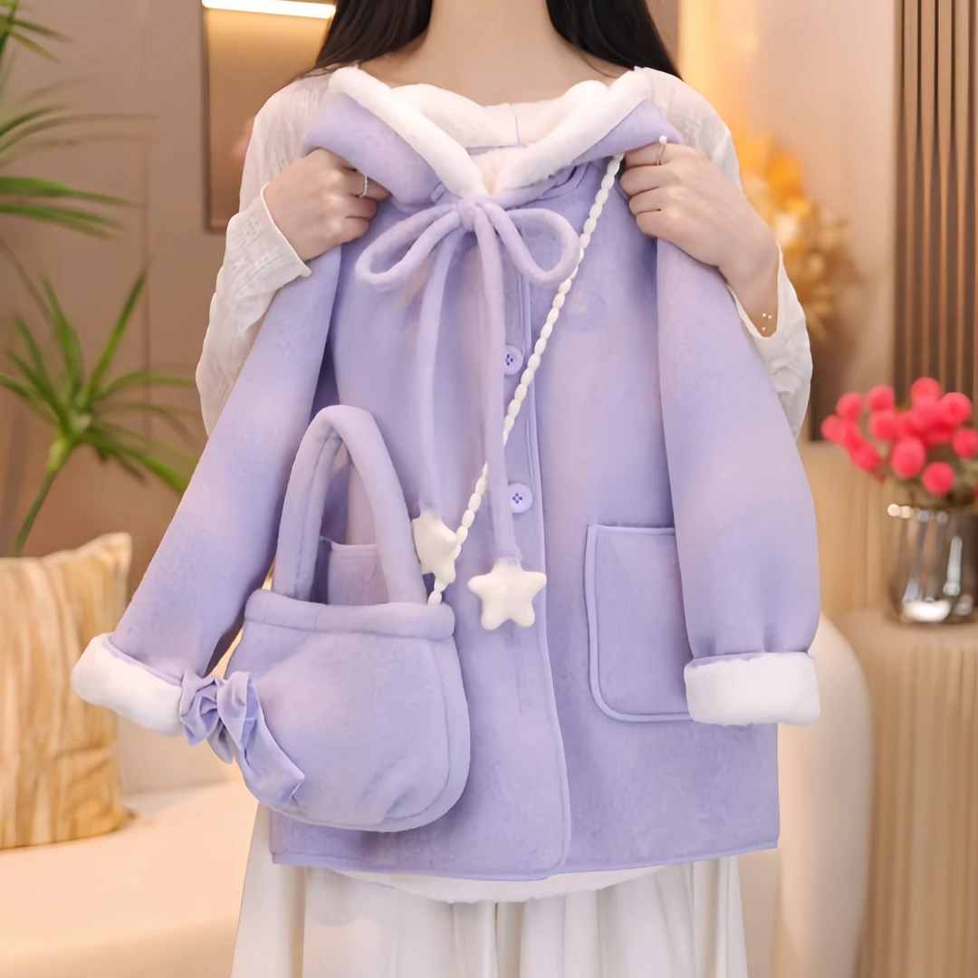 女童呢大衣2025冬季新款韩版洋气中长款加绒加厚毛呢保暖外套潮