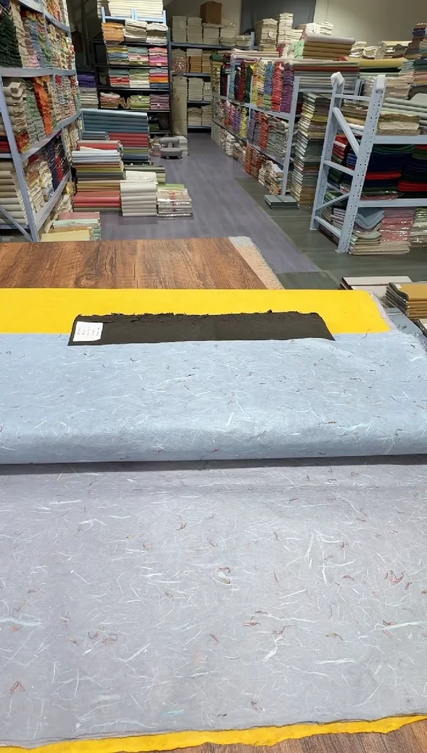 纯手工四尺整张50张浅蓝色混搭雁楮清水红花云龙半生熟