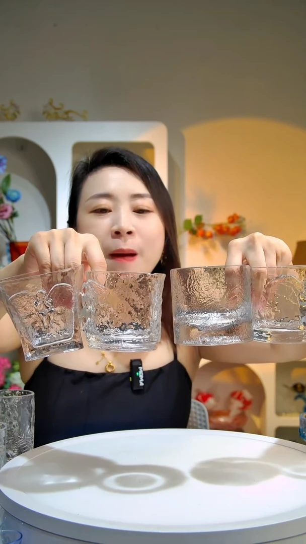 水晶玻璃4只不同款式天使透明杯666号