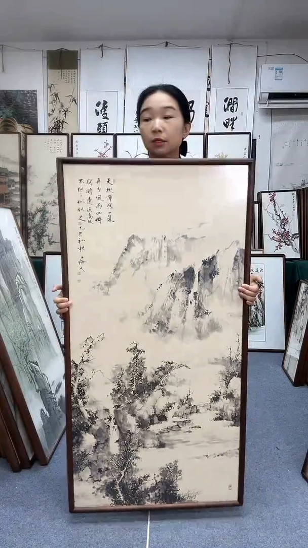国画62*122实木画框京东包邮手绘