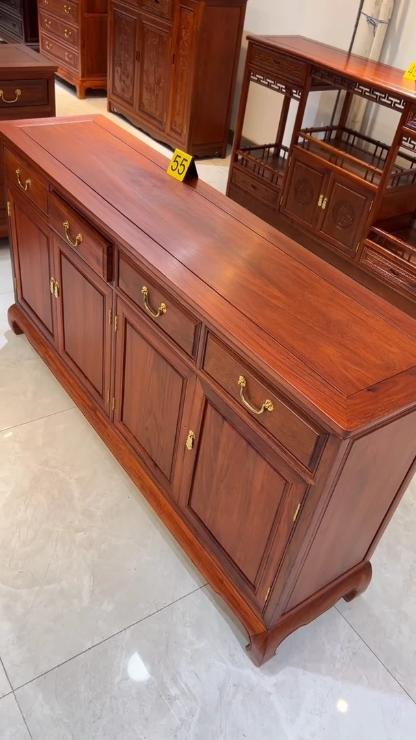 花梨木类家具实*大果紫檀餐边柜