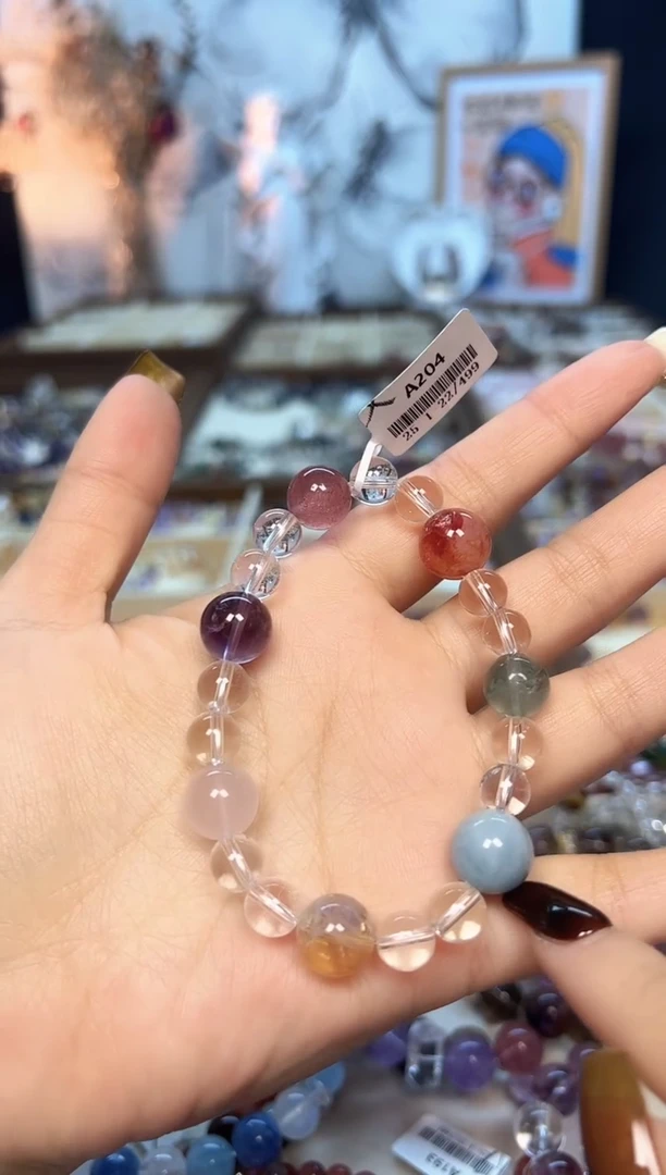 【闪购商品】水晶手链未镶嵌A204 天然白水晶多宝