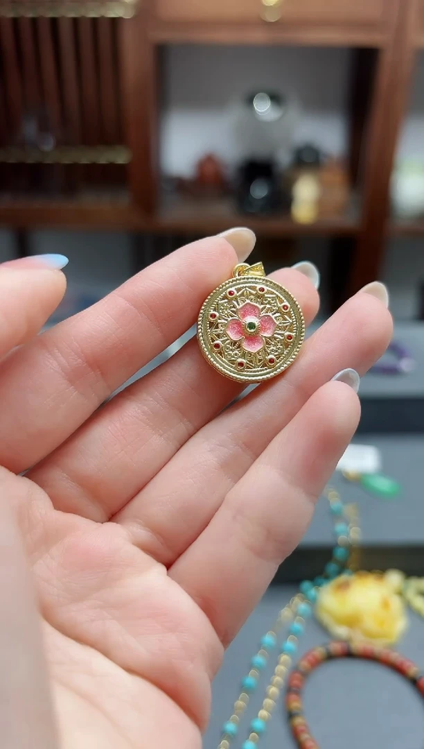 【闪购商品】和田玉吊坠18K金镶嵌18k金罗盘吊坠*1 MY赠链