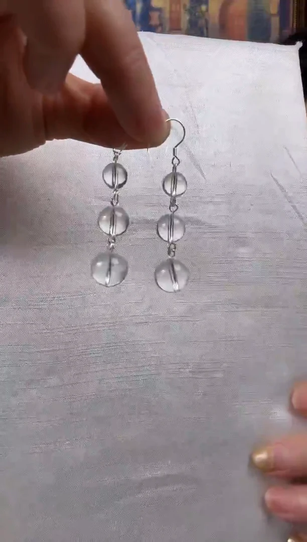 银S925镶嵌耳环水晶天然