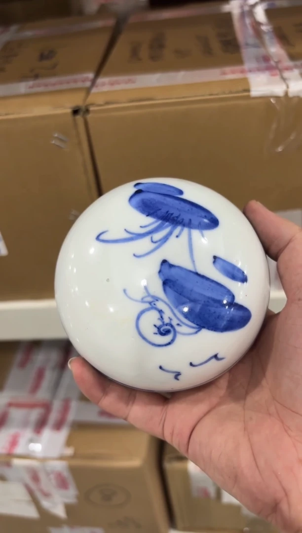 红*的1270004481青花印泥盒
