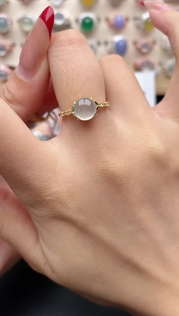 【闪购商品】翡翠戒指银S925镶嵌一物一证一礼盒