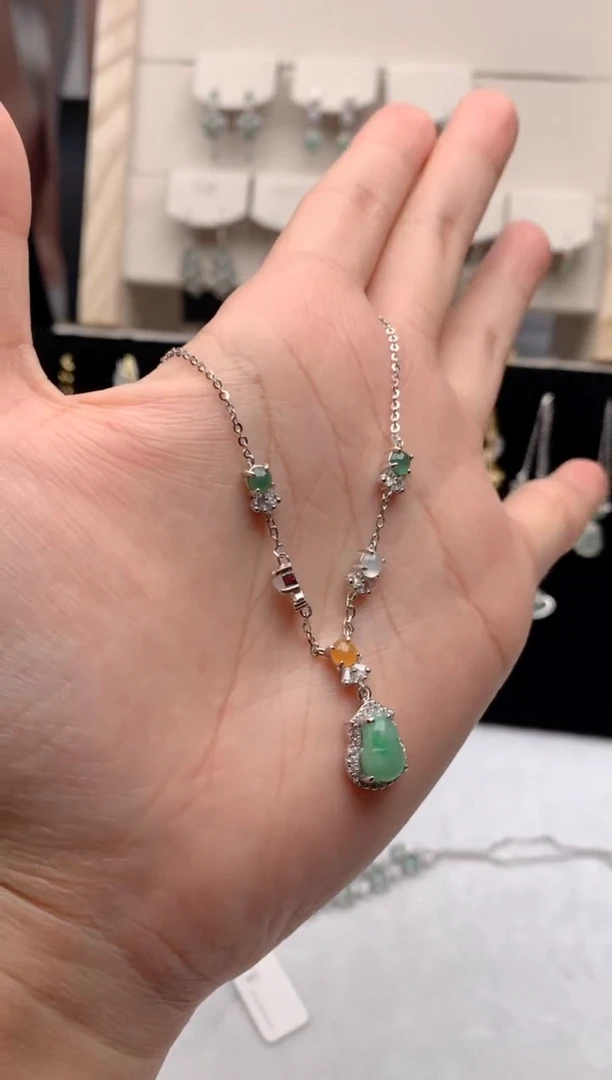 【闪购商品】翡翠项链银S925镶嵌1号