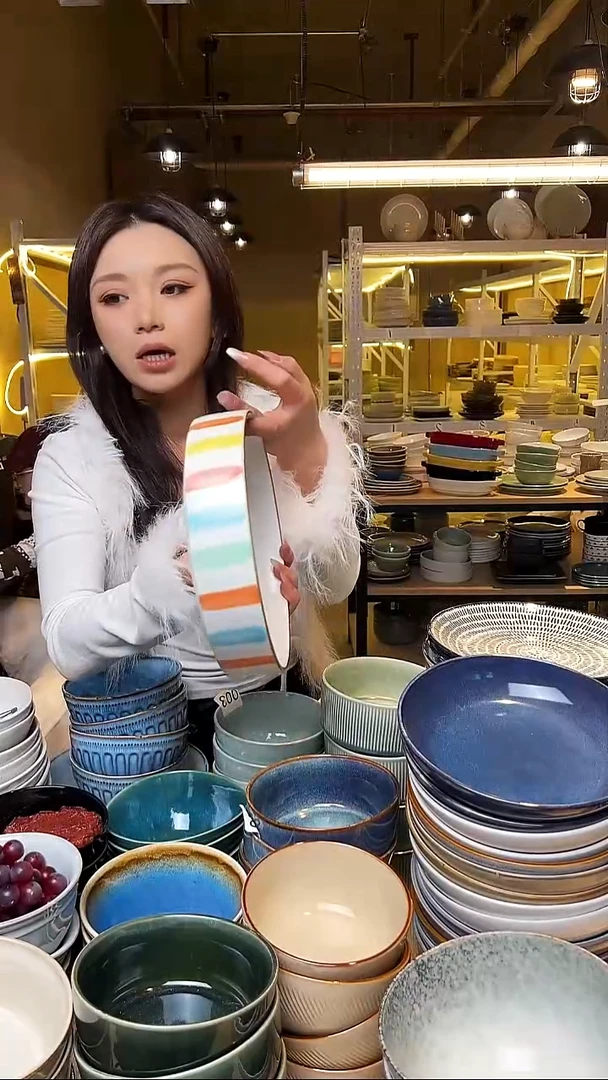 瓷218外贸尾货窑变釉下彩默认微瑕