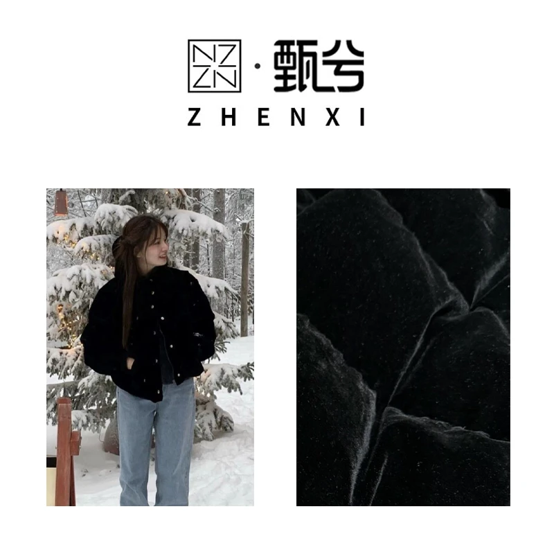 【ZHENXI甄兮】“柔软冬日”八家丝绒白鸭绒羽绒服宽松加厚外套ZX2483