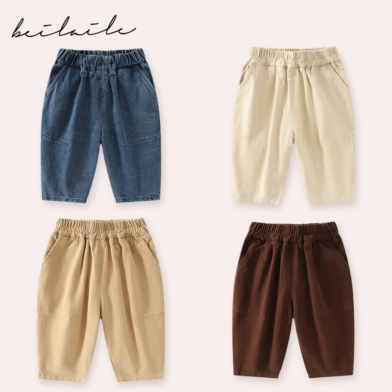 【复古牛仔弯刀裤 小洛妈咪】女童牛仔裤秋季新款中小童弯刀裤G25