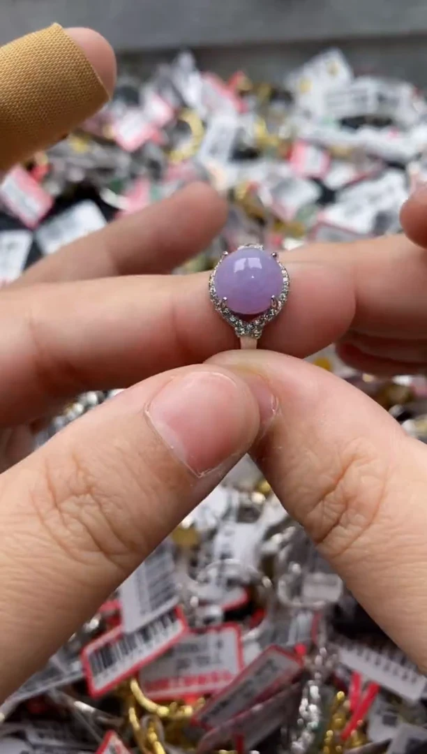 【闪购商品】翡翠戒指银S925镶嵌666666---3