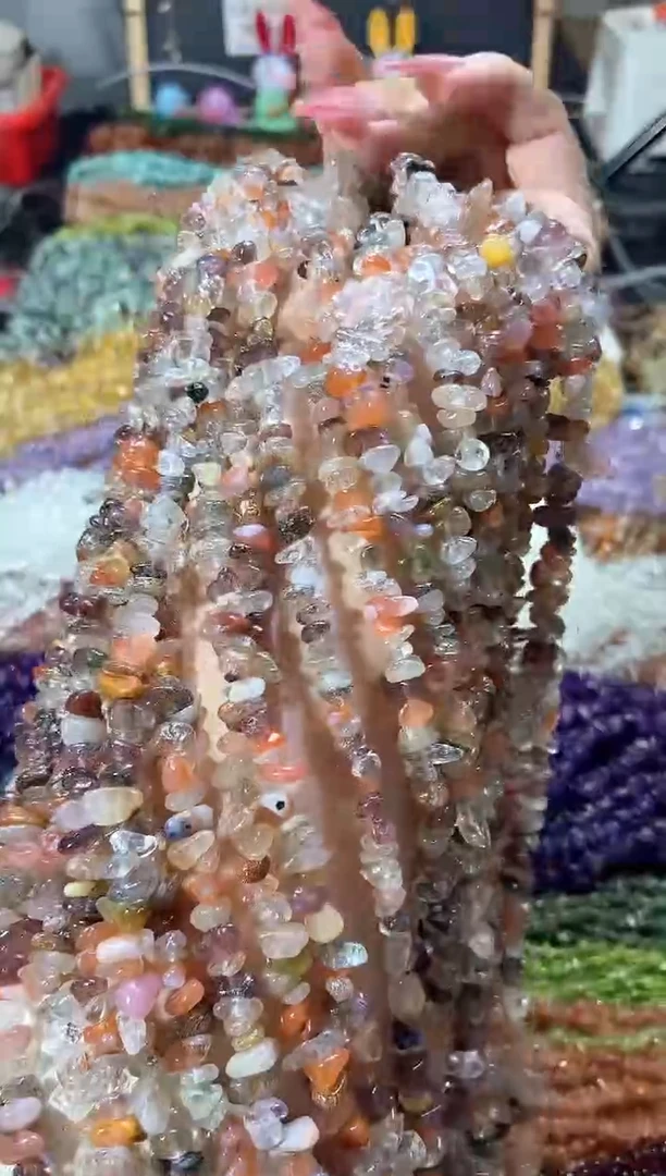 水晶珠宝半成品未镶嵌彩发晶