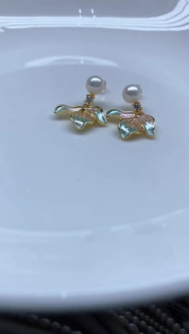 【闪购商品】淡水珍珠耳饰未镶嵌6-7