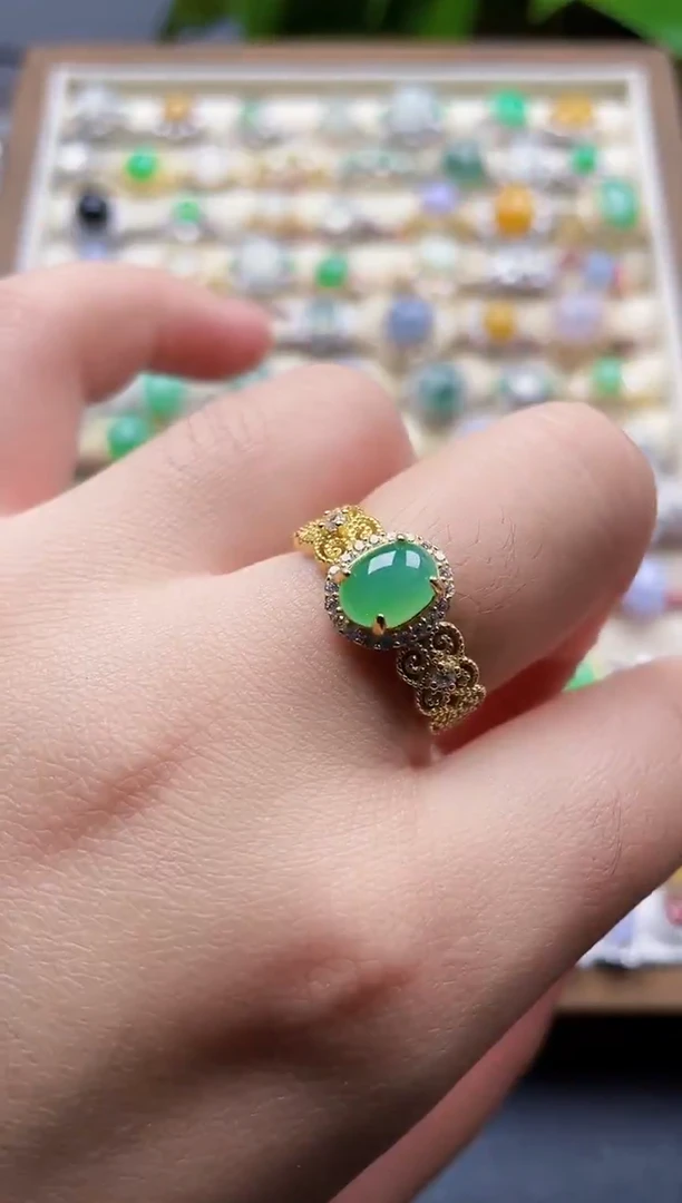 银S925镶嵌戒指翡翠28