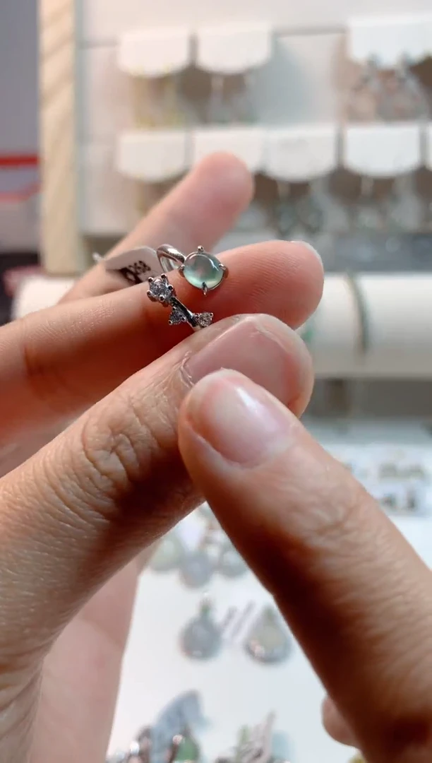 翡翠银S925镶嵌戒指1号