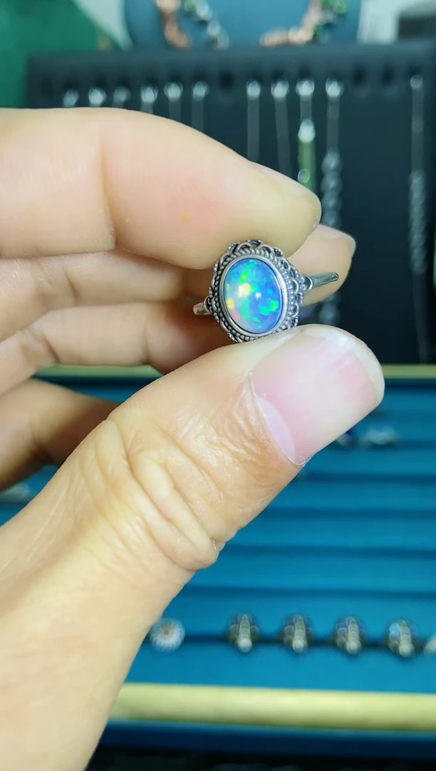 【闪购商品】欧泊戒指银S925镶嵌1121