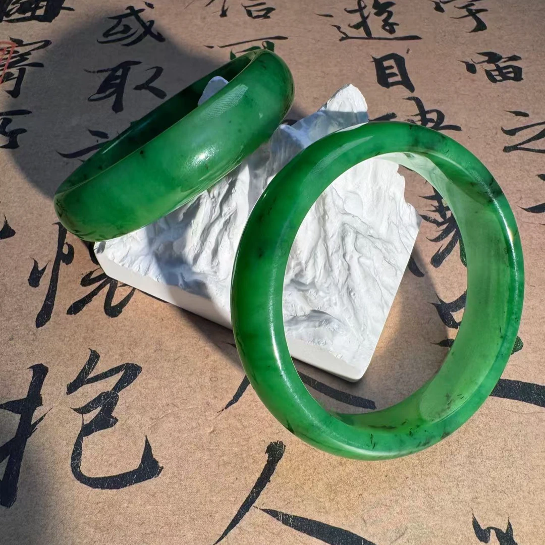 翠柳丨俄罗斯七号矿 约15-16菠菜绿手镯z- 多样性发一
