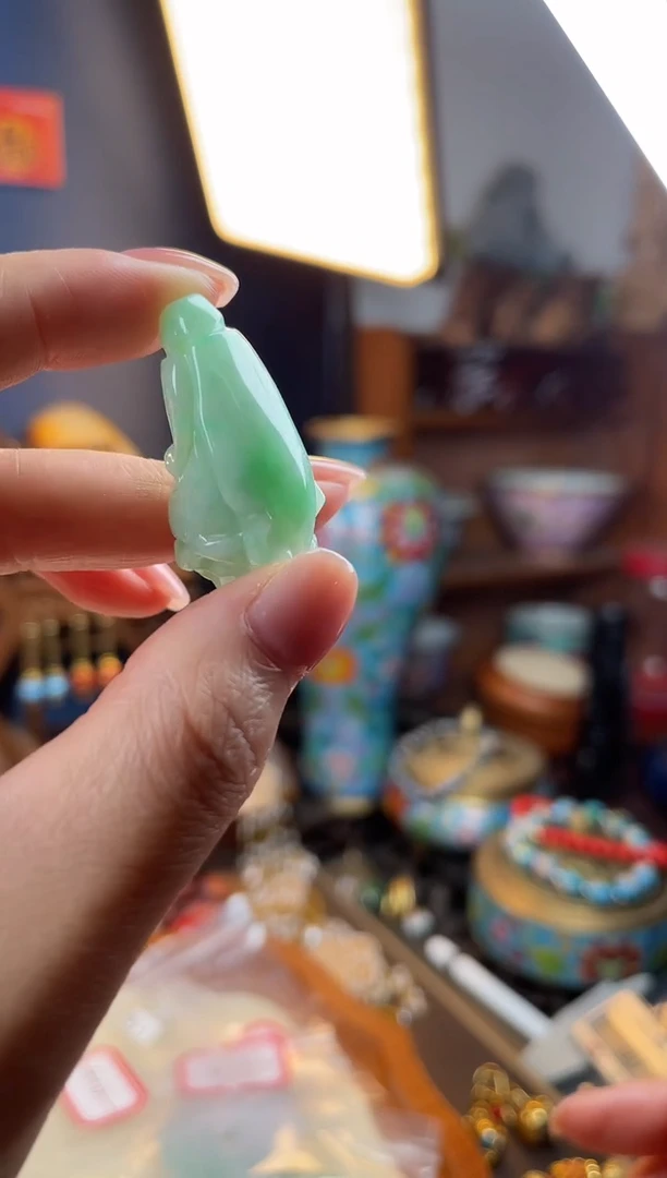 翡翠挂件未镶嵌小*，0803-3白菜吊坠