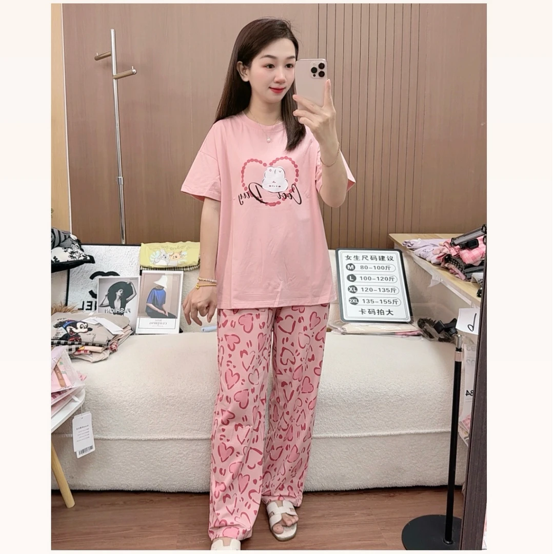 夏季爽棉女士（短袖长裤）柔软可外穿家居服