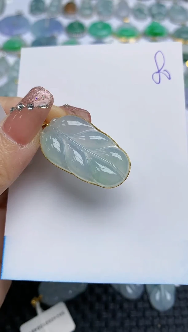 【闪购商品】翡翠挂件18K金镶嵌天然A货翡翠 80