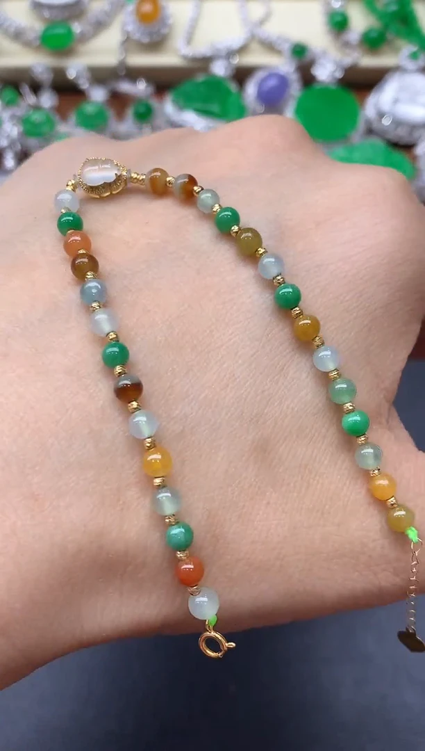 18K金镶嵌手链翡翠199-中国好珍宝