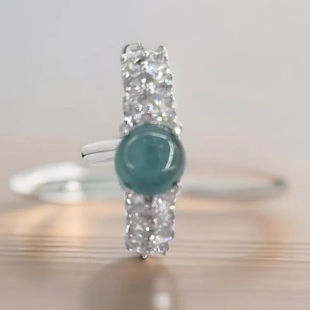 777（库存处理）- -高定珠宝翡翠豪华镶嵌小钢炮戒指A501设计款精致