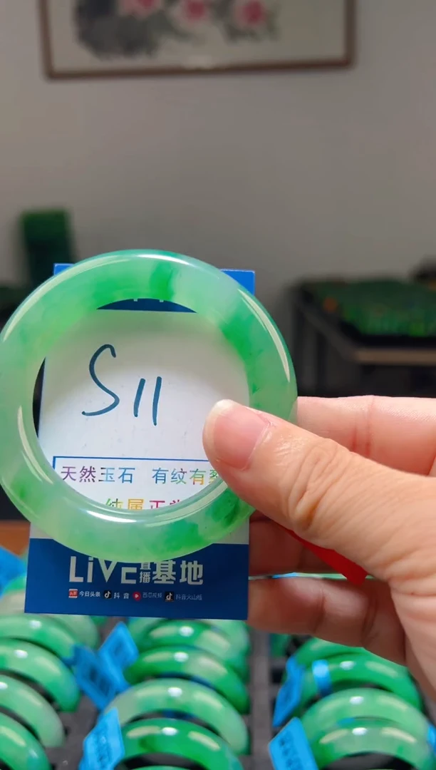 石英质玉（非洲翠）手镯未镶嵌54.2