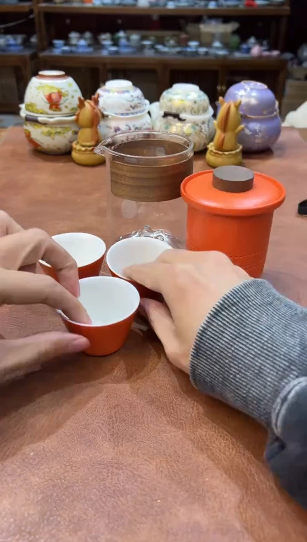 真的很便宜会开片的旅行茶具