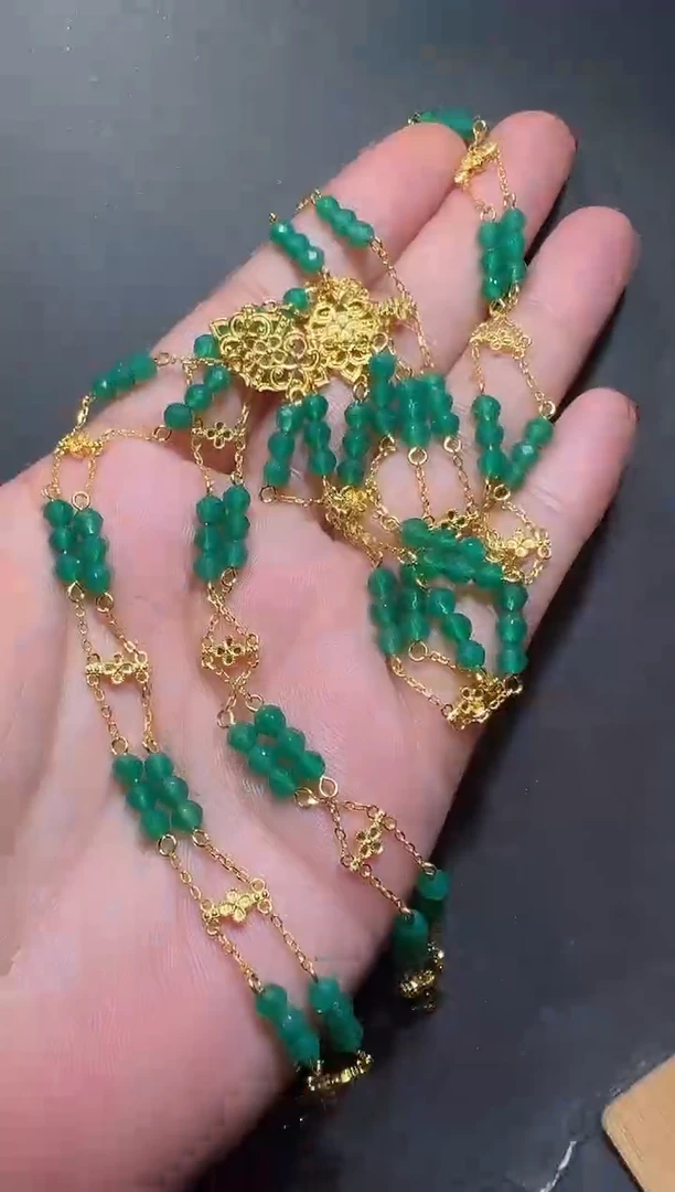 银S925镶嵌颈饰玛瑙/玉髓玉髓万能链